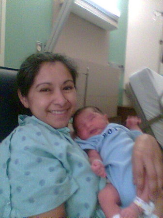 Baby Mikey with mommy