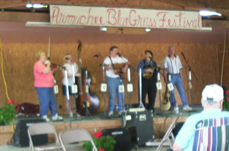 Jim and I playing with "Peaches and Fuzz" at a Bluegrass festival