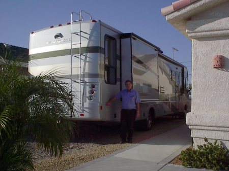 My husband David and our RV named Abraham