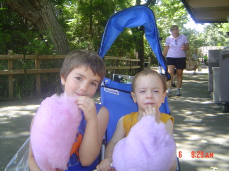 My Gandson and My Son at the Zoo