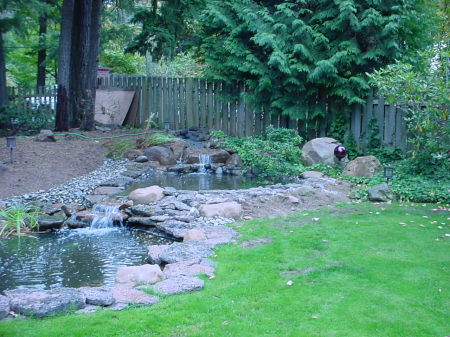 A pond I did for one of my handyman clients