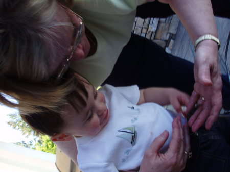 Joseph & Grandma check out crabs and eels on Mothers' Day