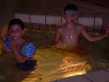 They do love the hot tub!