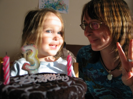 Tavia and daughter Tegan on her 3rd birthday