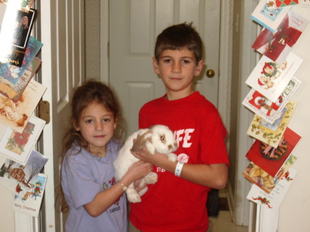 Ethan & Rachel with rabbit