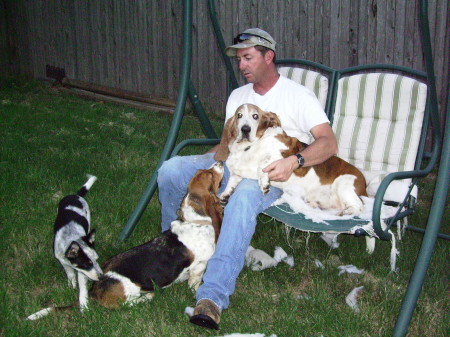 Hubby and the Pooches