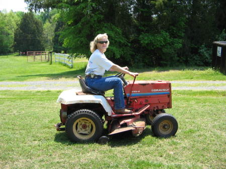 Mowing with my antique Gravely!