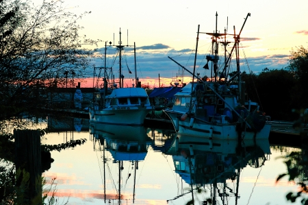 Sunset & fishing boats