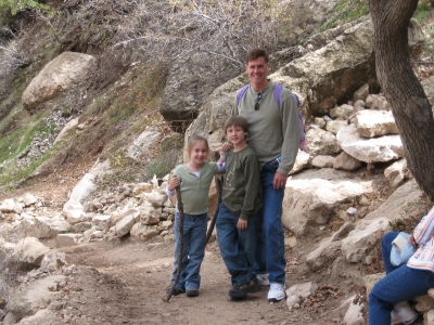 Steve, Miles, and Madelyn in Grand Canyon