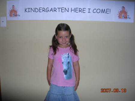 Kylie on her first day of Kindergarten!