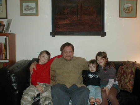 Dad with kids on March 7, 2008