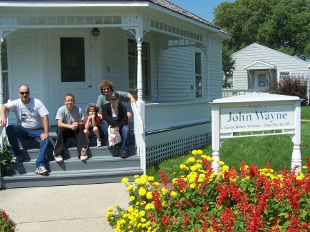 Family at John Wayne's birth home in Winterset, IA (2006)