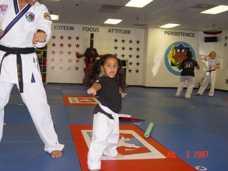 Janelli training for her Black Belt