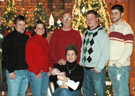 The Simmons Family  L-R Trey,Danielle,Lewis,Chase,Kyler  sitting is Grandma Cheryl and Peyton