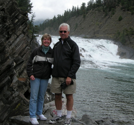 the happy couple in Banff