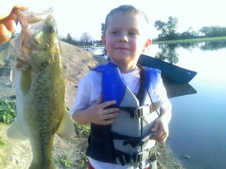 Hunter caught his first Bass this summer.