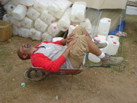 Asleep at the wheelbarrow...