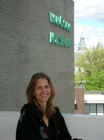 Outside Van Gough Museum in Amsterdam