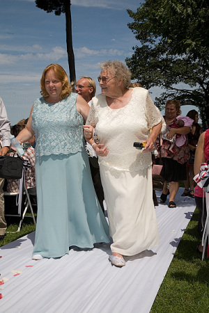 My mom and I at my son's wedding in 2006