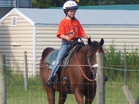 Haley at horse camp  this summer
