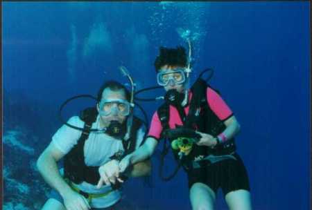 80 feet underwater in Cozumel, Mexico