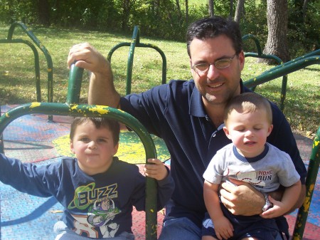 Dad with Owen (3) and Aidan (1), 10/06