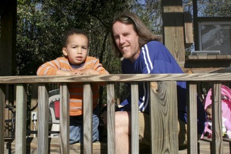 Christian & Daddy in Folkston, GA 3-9-2008