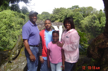 Me and my family on vacation to the Big Island.  This was taken in front of Akaka Falls.