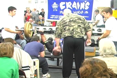 465lb. benchpress, Okla. and American record