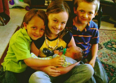 Kevin-5, Kyla-9, Caleb-7 and Logan-1 month old