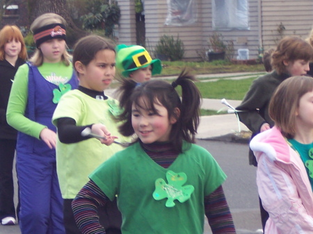 Brianna in the St Patty's day parade