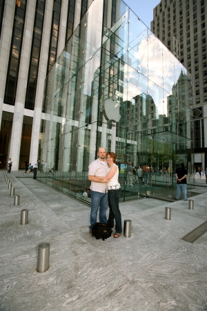 Us at the Apple Cube, midtown NYC
