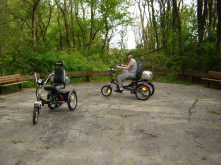 Riding with a friend.