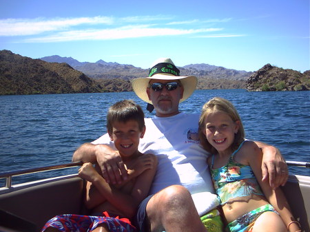Hubby and the kiddies out on the lake.