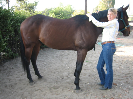 Tricia and her new horse "King"