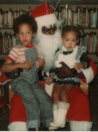 Llew and Emily with Santa