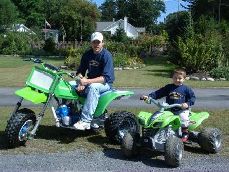 ma and zach on our bikes