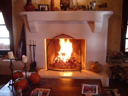 Fireplace in our Santa Fe home