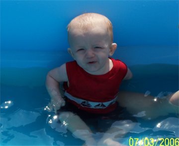 Gavin's first time swimming