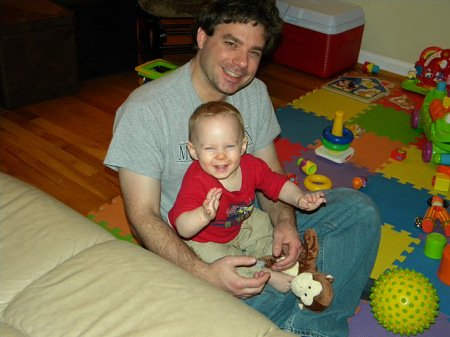 Uncle Justin and Nathaniel at 14 mos