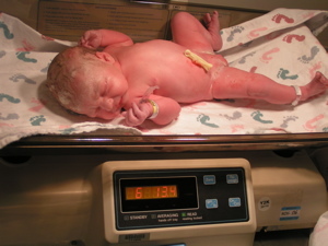 6 pounds, 13.4 ounces at birth.