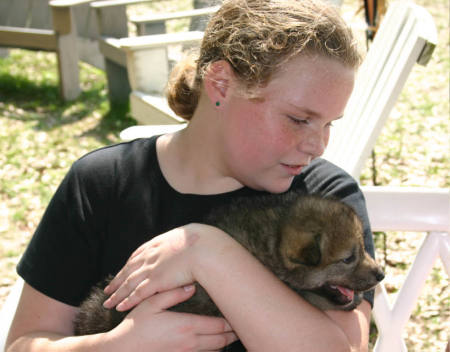 Ny neice Erin at the wolf reserve