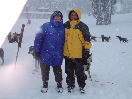 Claudia Barnes and I snowshoeing in Bend