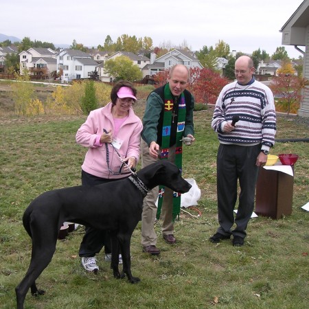 Sharon and our Great Dane, Kirk