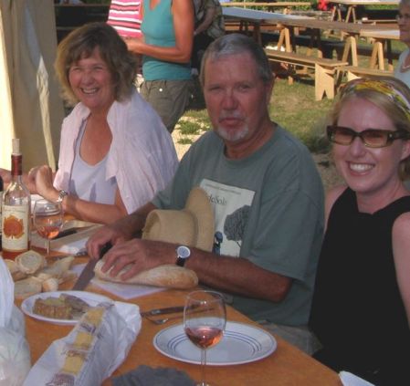 Outdoor dinner in a French village