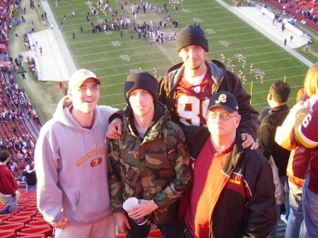The Gibson Boys and Dad at the Redskin Game 2005
