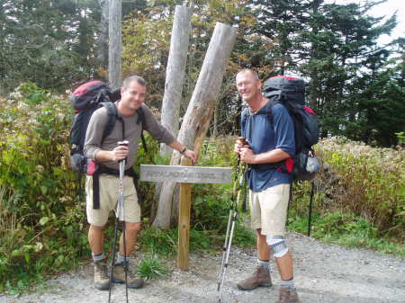 Tim and I hiking on the Appalachian Trail.