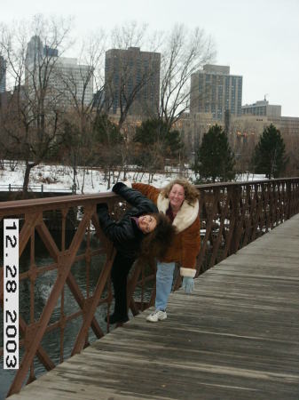 hanging off the Mississippi bridge...