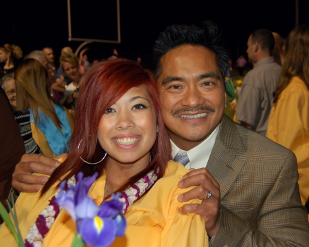 Jade and her Dad at graduation