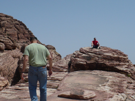 Climbing up a vista.